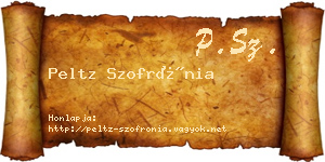 Peltz Szofrónia névjegykártya